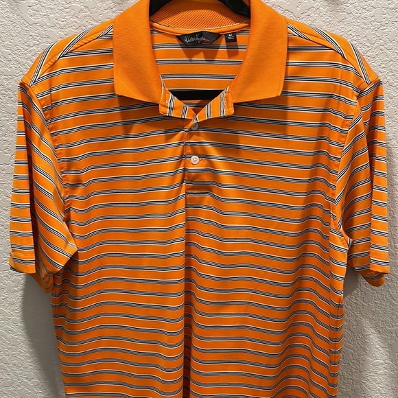 Walter Hagen essentials men’s M golf short sleeve color T-shirt orange white blk - Picture 2 of 5